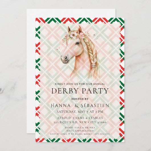 Invitation Derby Party Equestrian (Devant / Derrière)