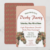 Invitation Derby Party Floral Race Horse Arch (Devant / Derrière)