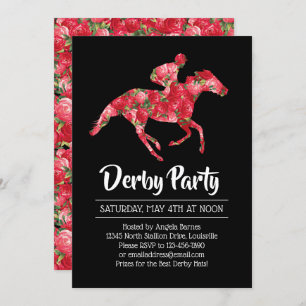 Invitation Derby Party Red Roses Racehorse 2