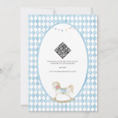 Invitation Derby Race Rocking Horse Baby shower d'aquarelle (Dos)