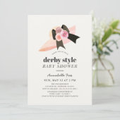 Invitation Derby Style Big Casquette Rose Baby shower (Debout devant)