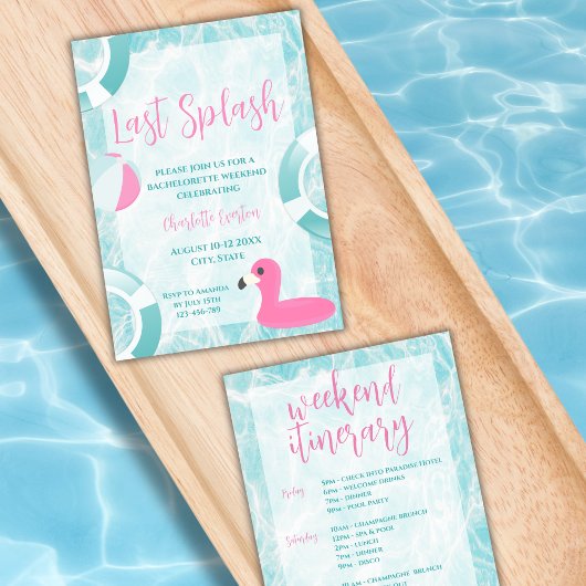 Invitation Dernier Bachelorette Splash Point