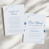 Invitation Dernier bain bleu nautique Hen Fête de Bachelorett