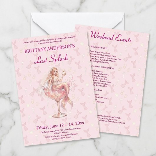 Invitation Dernier Bain de Sirène Week-end de l'Enterrement d