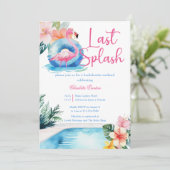 Invitation Dernier bain flamant rose week-end enterrement de (Debout devant)