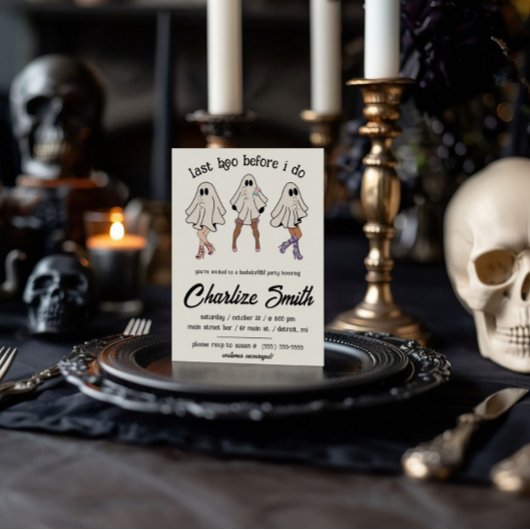 Invitation Dernier Boo Avant Moi ! Halloween Bachelorette