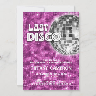 Invitation Dernier Disco les années 70 Retro Bachelorette Wee