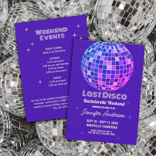 Invitation Dernier Disco les années 70 Retro Space Bacheloret