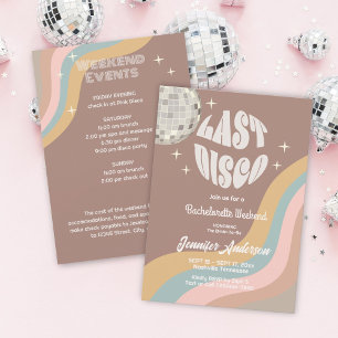 Invitation Dernier Disco les années 70 Retro Super Bacheloret