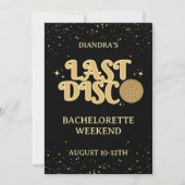 Invitation Dernier Disco Retro Gold Parties scintillant Bache (Devant)