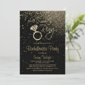 Invitation Dernier Fling avant la ceinture Bachelorette - Or (Debout devant)