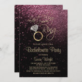 Invitation Dernier Fling avant la ceinture Bachelorette Rose  (Devant / Derrière)