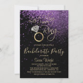 Invitation Dernier Fling avant la ceinture Bachelorette viole (Devant)