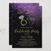 Invitation Dernier Fling avant la ceinture Bachelorette viole (Devant / Derrière)