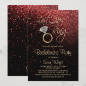 Invitation Dernier Fling avant l'anneau Bachelorette rouge (Devant / Derrière)