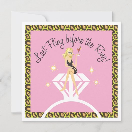 Invitation Dernier Fling avant l'invitation de Bachelorette (Devant)