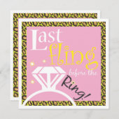 Invitation Dernier Fling avant l'invitation de la Bachelorett (Devant / Derrière)