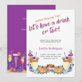 Invitation Dernier Fling Fiesta Cocktails Tacos Bachelorette (Devant / Derrière)