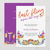 Invitation Dernier Fling Fiesta Cocktails Tacos Bachelorette (Devant / Derrière)