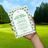 Invitation Dernier Golf Bachelorette Rose Vert
