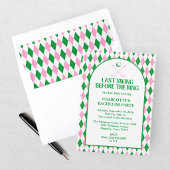 Invitation Dernier Golf Bachelorette Rose Vert