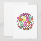 Invitation Dernier jour d'école heureux (Devant / Derrière)