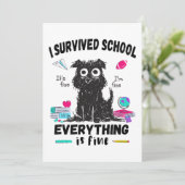 Invitation Dernier jour d'école, j'ai survécu à l'école (Debout devant)