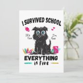 Invitation Dernier jour d'école, j'ai survécu à l'école  (Debout devant)