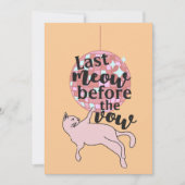 Invitation Dernier Meow Avant Le Vow Disco Cat Bachelorette (Devant)