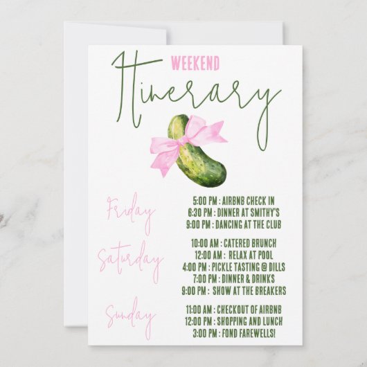 Invitation Dernier Pickle Elle Tickle Jamais Bachelorette Par (Dos)