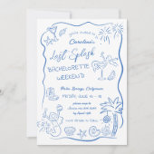 Invitation Dernier plongeon Week-end à la plage dessiné à la (Devant)