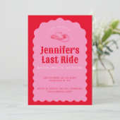 Invitation Dernier Ride Cowgirl Bold Rouge & Rose Nash Bach (Debout devant)