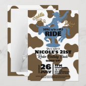 Invitation Dernier Ride Denim Cowgirl Western Anniversaire (Devant / Derrière)