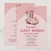 Invitation Dernier Rodeo Blush Pink Cowgirl Boots Week-end (Devant / Derrière)