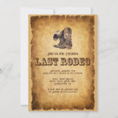 Invitation Dernier Rodeo Cowboy Bachelor Party Grunge Brown (Devant)