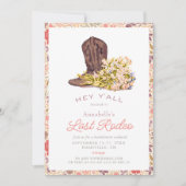 Invitation Dernier Rodeo Cowboy Boot Bouquet Bachelorette Par (Devant)