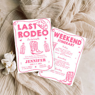 Invitation Dernier Rodeo Cowgirl Bachelorette Week-end Itinér