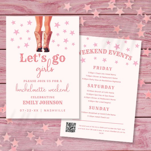 Invitation Dernier Rodeo Cowgirl Bachelorette Week-end Itinér
