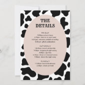 Invitation Dernier Rodeo Cowgirl Bachelorette Week-end Itinér (Dos)