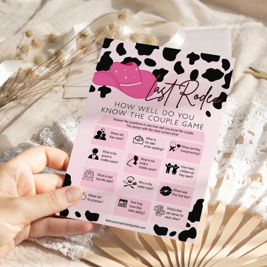 Invitation Dernier Rodeo Cowgirl Fête des mariées Bachelorett