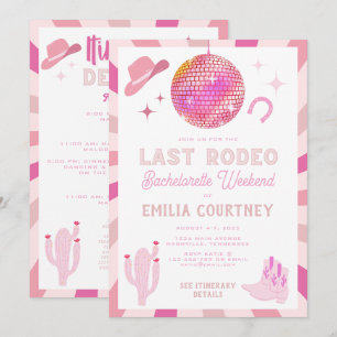 Invitation Dernier Rodéo de la Cowgirl Disco Rose Week-end En