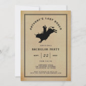 Invitation Dernier Rodéo | Enterrement de vie de garçon rusti (Devant)