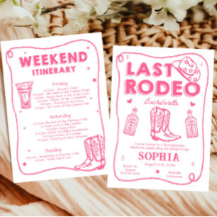 Invitation Dernier Rodéo Fête de Bachelorette Rose