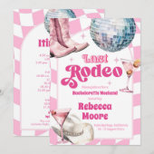Invitation Dernier Rodeo Nashville Bachelorette Party Itinéra (Devant / Derrière)