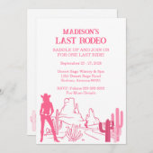 Invitation Dernier Rodeo Pink Bachelorette Party Week-end (Devant / Derrière)