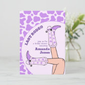 Invitation Dernier Rodeo Purple Cowgirl Fête des mariées Part (Debout devant)