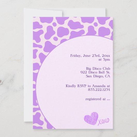 Invitation Dernier Rodeo Purple Cowgirl Fête des mariées Part (Dos)