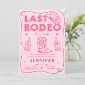 Invitation Dernier Rodeo Rose Cowgirl Bachelorette Week-end (Debout devant)