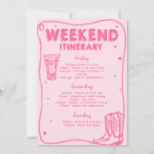 Invitation Dernier Rodeo Rose Cowgirl Bachelorette Week-end (Dos)