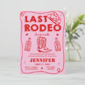 Invitation Dernier Rodeo Rose Red Cowgirl Bachelorette Week-e (Debout devant)